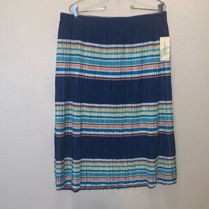 NWT John Paul Richard Colorful Crimped Midi Skirt
